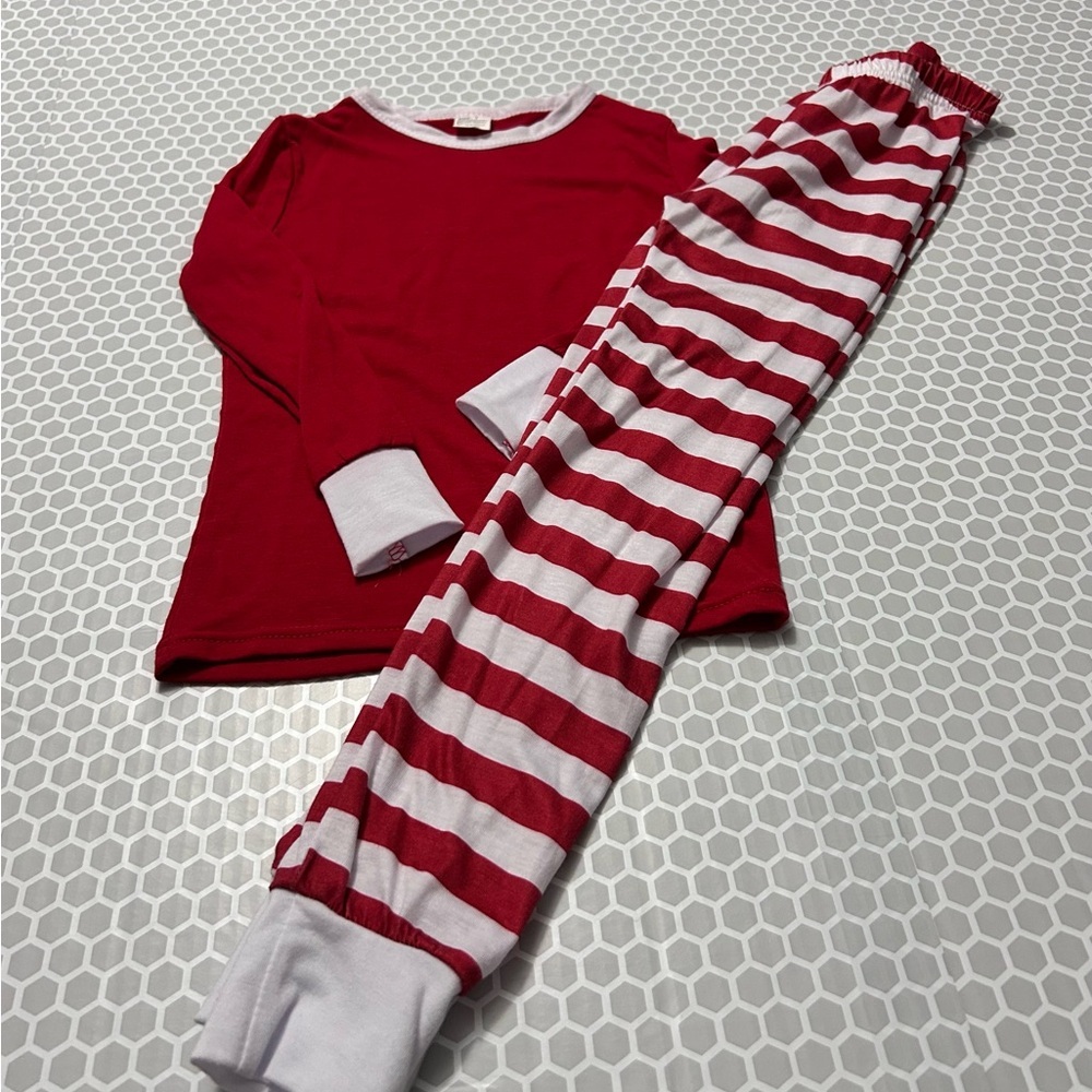 My Fav Classic Red and White Striped Kids Pajama Set Size 7